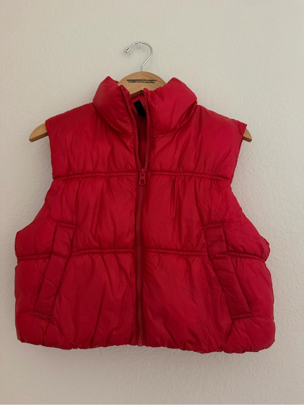 Divided Bright Red Puffer Vest